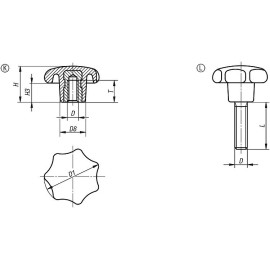 K1016 Ручки DIN 6336 из пластика и нержавеющей стали