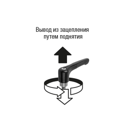 K0738 Рычаги зажимные плоские из цинкового сплава и нерж. стали, НР