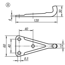 K0052 Защелки натяжные регулируемые со скобой усиленные