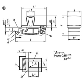 K1652 Защелки врезные подвижные