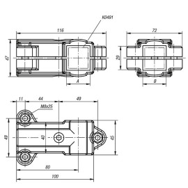 K0476 Зажимы для квадратных труб Т-образные из пластика