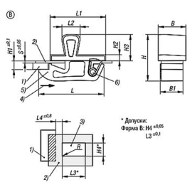 K1652 Защелки врезные подвижные