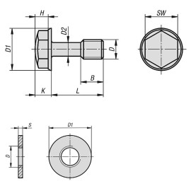 K1330 (K1331) Винты Hygienic DESIGN с шестигранной головкой