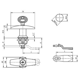 K0526 (K0523) Замки поворотные с T-образной ручкой