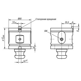 K0963 Модули удлинительные для системы 5 осевой обработки UNI lock, 80 мм