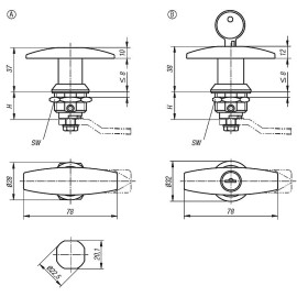 K1109 (K1114) Замки поворотные с T-образной ручкой