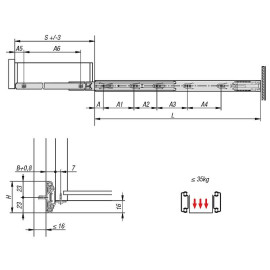 K1573 Комплекты направляющих с доводчиком разборные угловые, 35 кг