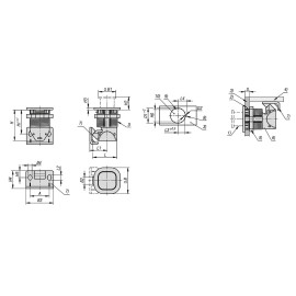 K1653 Защелки врезные с кнопкой