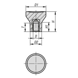 K1286 Ручки кнопки со внутренней резьбой