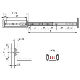 K1577 Комплекты направляющих разборные, 45 кг