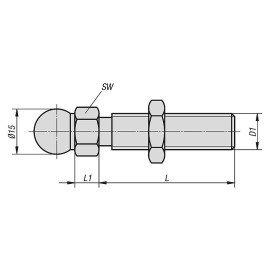 K0421 Винты с гайкой для оснований шарнирных опор, 20°