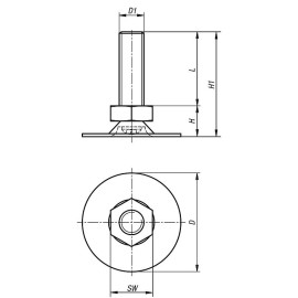 K0678 Опоры дисковые из стали с подвижным винтом