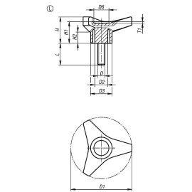 K1083 Ручки трехлепестковые усиленные