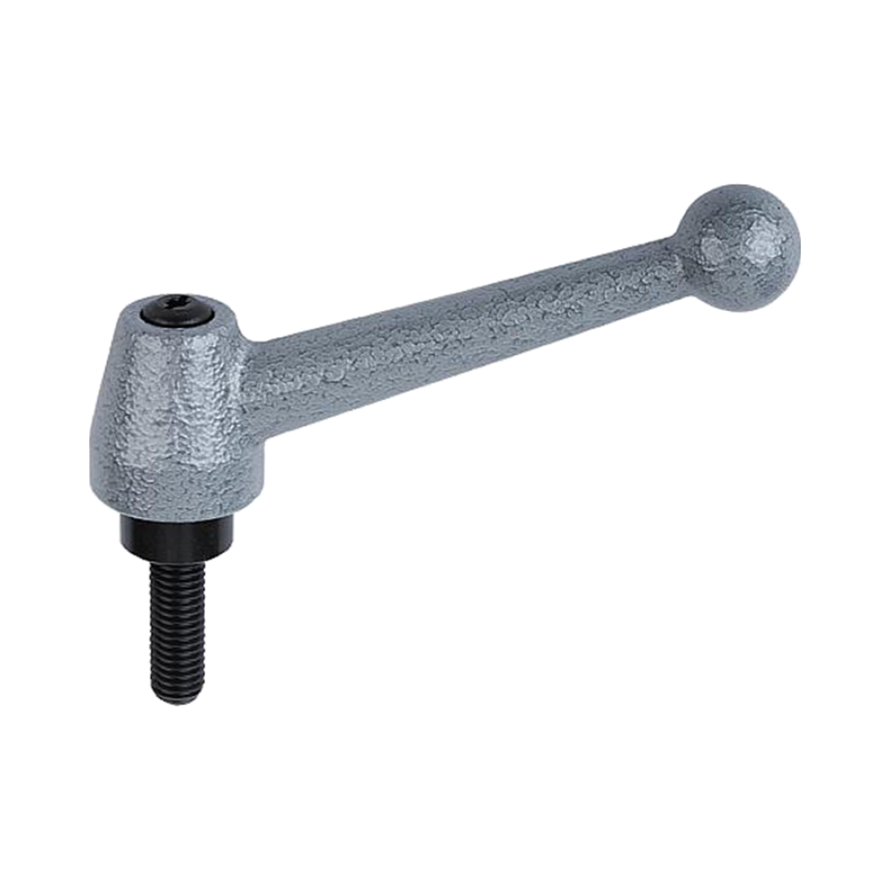 K0120 Рычаги зажимные серебристо-серые из стали с наружной резьбой