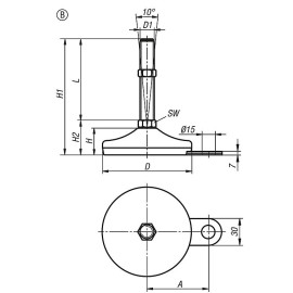 K0739 Опоры виброизолирующие с подвижным винтом, 5°