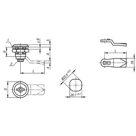 K1350 (K1340) Замки поворотные с фиксацией ключа