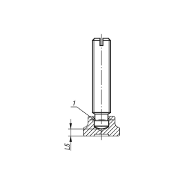 K0390 Штифты нажимные с упорной цапфой и шлицем DIN 6332