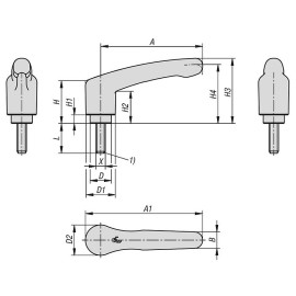 K1743 Рычаги зажимные обнаруживаемые металлодетектором, НР