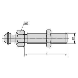 K0427 Винты с гайкой для оснований подвижных опор, 4°