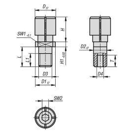 K1293 Зажимы цанговые внутренние с наружной резьбой