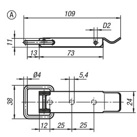 K0045 Защелки натяжные нерегулируемые со скобой