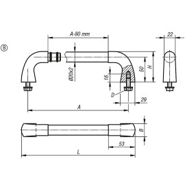 K0227 Ручки трубчатые из нержавеющей стали