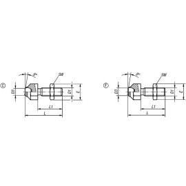 K0287 Упоры подвижные на 9° с шестигранной основой регулируемые