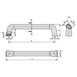 K1445 Ручки трубчатые из алюминия и пластика