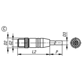 K1482 Кабели для прижимов с датчиком усилия (K1463)
