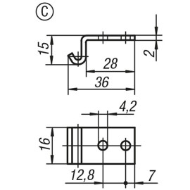 K0047 (K0046) Защелки натяжные регулируемые, отверстия скрытые