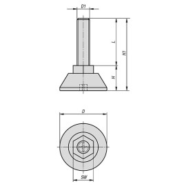 K0675 Опоры с дисковым основанием и шестигранником