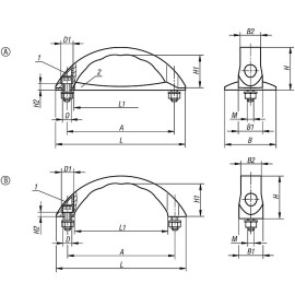 K0193 Ручки бугельные термостойкие с крепежными болтами