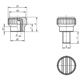 K0110 Ручки с накаткой обнаруживаемые металлодетектором