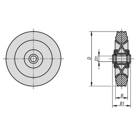K1776 Колеса с резиновыми шинами для роликов (K1761)