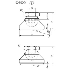 K0395 Опоры шарнирные со внутренней резьбой, 15°