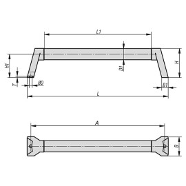 K0782 Ручки трубчатые из нержавеющей стали и углепластика