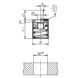 K0370 Упоры пружинные боковые с накаткой