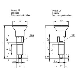 K1098 Штифты стопорные ECO со стандартным шагом резьбы