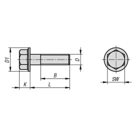 K1161 Болты EN 1665 с шестигранной головкой и фланцем