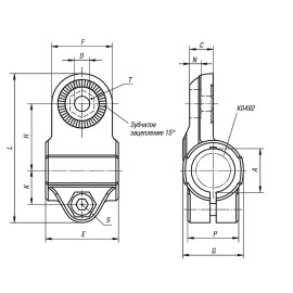 K0486 Элементы шарнирных зажимов, внутренние зубцы