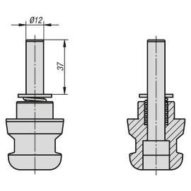 K1012 Пальцы центрирующие UNI lock с подпружиненным штифтом