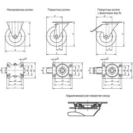 K1790 Ролики гигиеничные с корпусом из нержавеющей стали