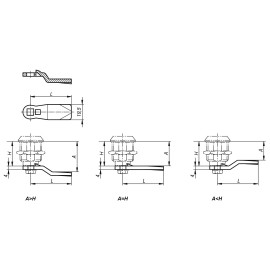 K1113 (K1114) Замки поворотные длинные из цинка