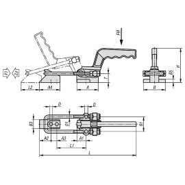 K1262 Защелки натяжные со скобой, рукояткой и крюком