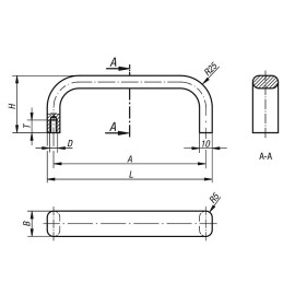 K0205 Ручки бугельные из алюминия длинные
