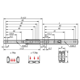 K1713 Комплекты направляющих разборные, до 70 кг