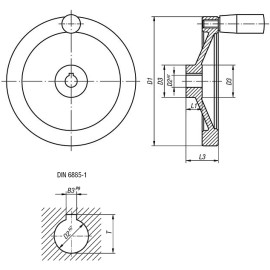K0161 Маховики дисковые из алюминия черные