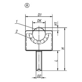 K0749 Ролики шаровые с наружной резьбой маленькие
