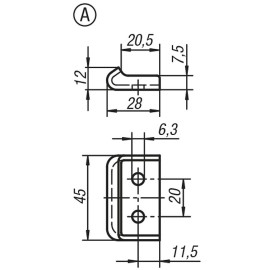 K0049 (K0048) Защелки натяжные регулируемые, отверстия скрытые