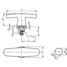 K1452 (K1340) Замки поворотные Hygienic DESIGN с T-образной ручкой